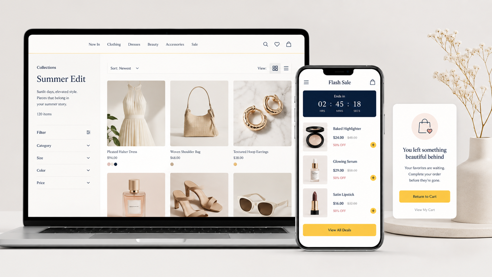 Mockup nền tảng cho thời trang và mỹ phẩm